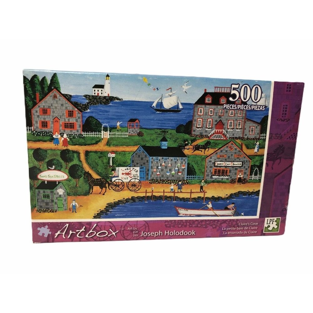 Artbox Jigsaw Puzzle Unisex 500pc Multi Joseph Holodook Claire's Cove Folk Art